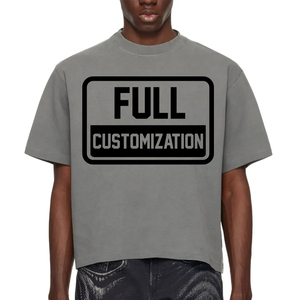 OEM Custom <b>Logo</b> High Men's Cropped t Shirt Heavyweight Oversized Custom Boxy Fit Crop T-shirt Blank Cotton Streetwear t Shirt - Product Image 1