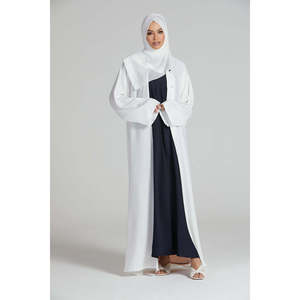 ชุดเจียมเนื้อเจียมตัวสีขาวเปิด abaya สีขาวพรีเมี่ยม - Product Image 3