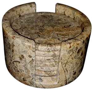 Juego de Posavasos de Mármol Coral, Hechos a Mano, de 4 Pulgadas, de Piedra Natural, Decoración de Mesa de Lujo - Product Image 4