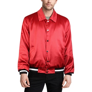 Chaqueta Varsity de Satén Más Vendida, Chaqueta Bomber de Satén Personalizada de Alta Calidad en Color Sólido para Hombre, Moda de Invierno - Product Image 1