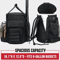 Sac seau de baseball, sacs d'entraîneur de softball adaptés aux seaux de 6 gallons, accessoires d'entraînement de baseball avec plusieurs poches