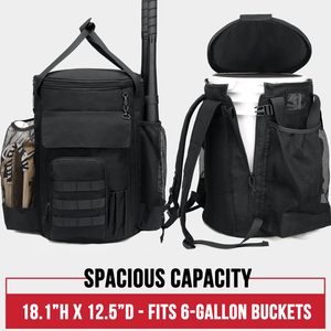 Bolsa de Béisbol Tipo Cubo, Bolsas para Entrenadores de Softbol para Cubos de 6 Galones, Accesorios de Entrenamiento de Béisbol con Múltiples Bolsillos - Product Image 2