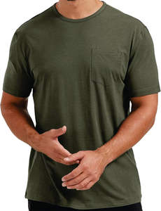 Camisetas informales transpirables para hombres y mujeres de punto de algodón suave con bolsillo práctico cómodo y diseño de timbre - Product Image 1