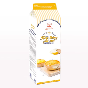 Marque privée personnalisée de haute qualité Crème non laitière Vente en gros Boulangerie HALAL Crème aux œufs non cuits Crème aux œufs au fromage 1KG de nourriture - Product Image 1
