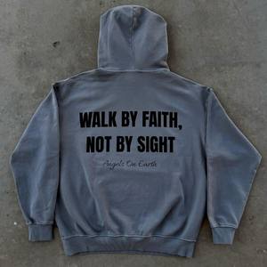 Écusson personnalisé avec strass, logo brodé, sweat à capuche surdimensionné en éponge française, sweat à capuche vintage en coton lourd délavé au soleil pour hommes - Product Image 4