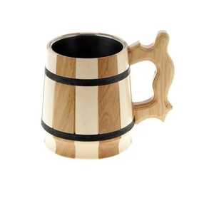 Tasses en céramique d'exportation directe avec logo personnalisé Bar supérieur Tasses à café et à thé en bois Gobelet en bois pour les fêtes avec plateau - Product Image 3