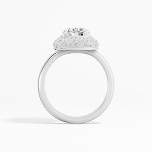 Wholesale IGI Certified Lab Grown <b>Rhodium</b> Plated White Gold Elegant Bridal Wedding Anniversary Diamond Halo Engagement <b>Ring</b> 2.04 - Product Image 5