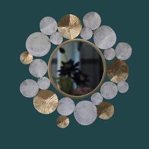 Sheet Iron Silver & <b>Gold</b> Frame <b>Mirror</b> for Wall Hot Selling Metal Wall Arts Interior Home & Office Decorative Metal <b>Mirror</b> Sales - Product Image 1