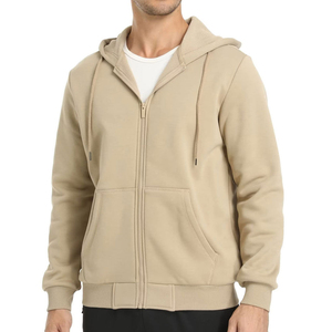 Meilleur prix pour les sweats à capuche d'hiver pour hommes en coton biologique 100%, fermeture éclair, haute qualité en stock, chaleur décontractée, broderie personnalisable - Product Image 4