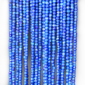 หินคริสตัลสำหรับบำบัดหินแลพิสแลซูลีลูกปัดอัญมณีเม็ดกลมขนาดเล็ก2-2.25มม. เส้นใยประมาณ14นิ้ว - Product Image 1