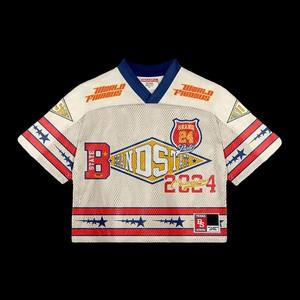 Jersey Sepak Bola Musim Panas Trendy Streetwear Bernapas Desain Logo Cetak Sublimasi Jaring Pendek Anti-Bakteri Cepat Kering Unisex - Product Image 3