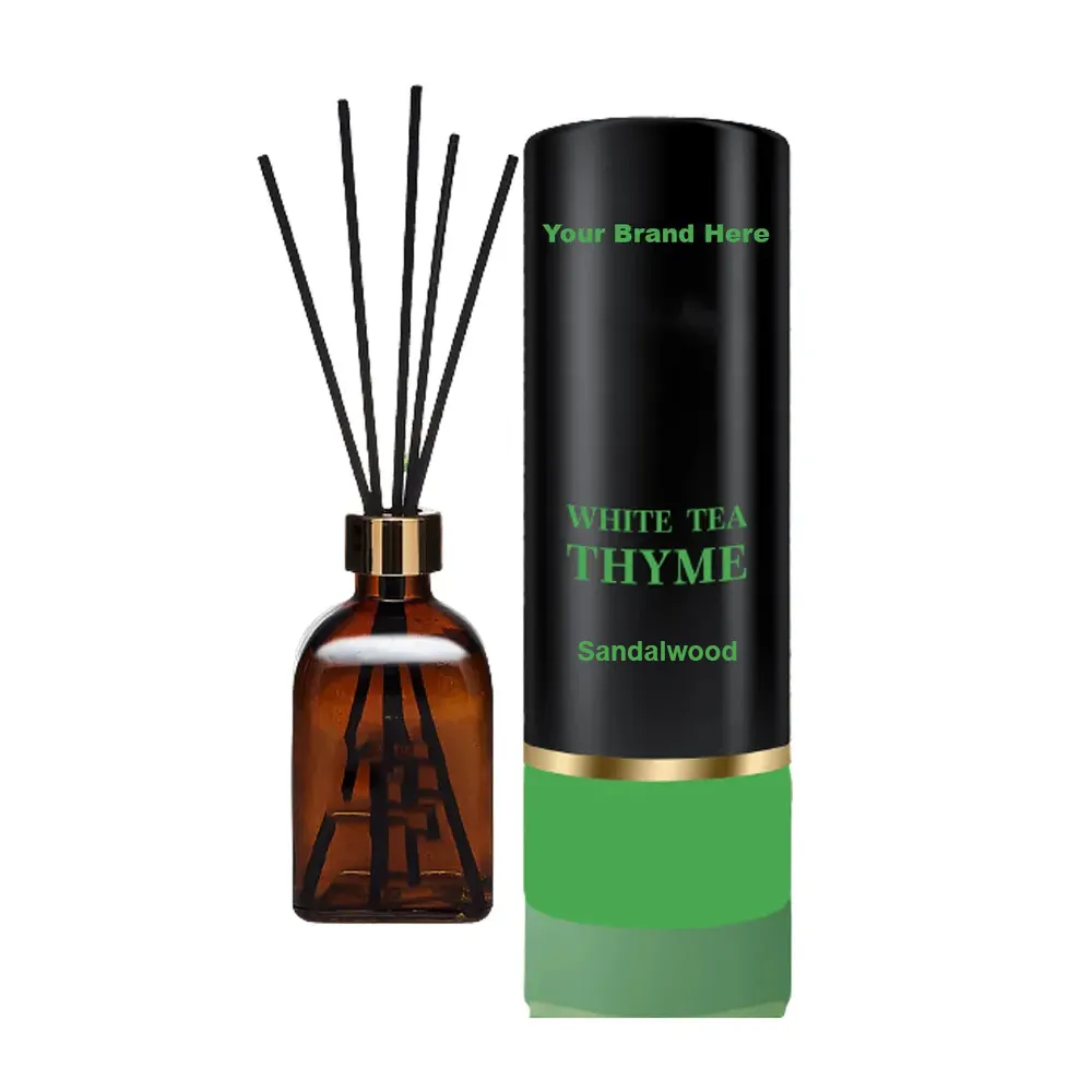 Private Label Premium Reed Diffuser Set Sandalwood Ambient Home Fragrance Made in USA Minimum Order Quantity