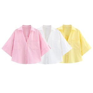 Camisa de mujer 100% Algodón Blusas y camisas de primavera para mujer Blusa de manga larga para mujer - Product Image 1
