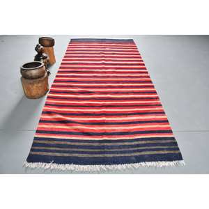 พรมตุรกีโบราณแบบทันสมัยขนาด4.7x9.8ฟุตพรมขนแกะสีแดงน้ำเงินแบบคลาสสิกพรมปูพื้นขนาด10มม. - Product Image 1