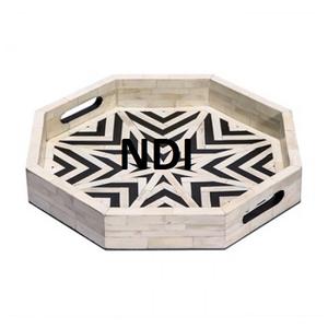 Bandeja de Servir con Acabado de Incrustaciones de Hueso de Aspecto Tradicional para Catering de Cocina, Bandejas Usadas para Servir Alimentos y Desayuno, Artículo de Uso Regular - Product Image 1