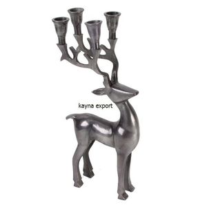 Candelabro de metal chapado en oro de lujo a la venta Candelero de metal y vidrio con acabado dorado de diseño moderno a precios asequibles - Product Image 6