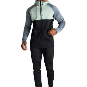Personalizado de los hombres transpirable cremallera Sudadera con capucha pantalones Jogging Suit cómodo invierno chándal conjunto - Product Image 1