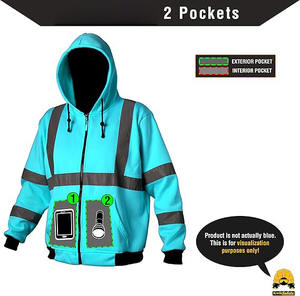 แจ็กเก็ตทำงานผู้ชายสะท้อนแสงกลางแจ้งมีไฟสะท้อนแสงกันน้ำใส่สบายดีไซน์ดีที่สุดทุกสี - Product Image 4