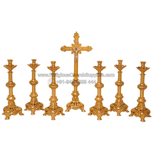 Ensemble de 7 pièces de croix d'autel et de chandeliers - CA-22141-S7 - Product Image 2