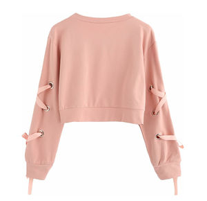 Sudaderas transpirables personalizadas para mujer, ropa de mujer, deportes, buen estampado, logotipo, pulóver, manga larga, Top corto, sudaderas - Product Image 2