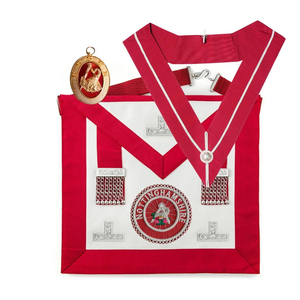 Masonic Set Craft Provincial Stewards Regalia Set Lambskin Apron With Silver Chain Tassel <b>Machine</b> Embroidery OEM Service - Product Image 5