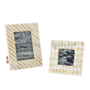 Handmade Custom-Size Metal <b>Picture</b> <b>Frame</b> White Resin Wood Inlay High Quality Home Decorative Photo <b>Frame</b> Featuring Custom Logo - Product Image 4