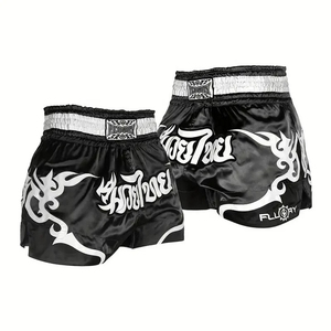 Nuevos pantalones cortos OEM ODM de alta calidad con logotipo personalizado pantalones cortos de boxeo bordados MMA ropa deportiva pantalones cortos de entrenamiento de Kickboxing de poliéster y nailon - Product Image 6
