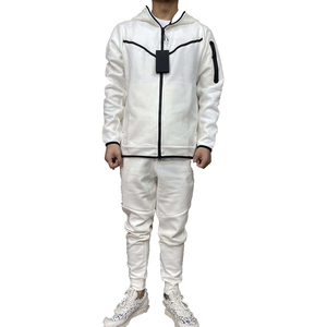 Tech Fleech Unisex Casual ropa deportiva de talla grande de dos piezas Jogging chándal ecológico transpirable 100% algodón logotipo personalizado caliente - Product Image 2