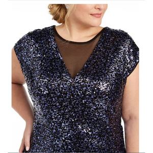 Abito Bodycon da donna Teeze Me blu navy, taglie forti alla moda, con paillettes e vita naturale - Product Image 3