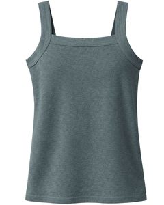 Camiseta sin Mangas Personalizada para Mujer, Color Gris Jaspeado, Cuello Cuadrado, Chaleco Informal de Verano, Tela Suave y Elástica, Fabricante Personalizado, Venta al por Mayor - Product Image 1