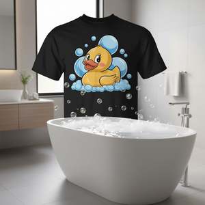 Maglietta con Paperella Gialla in Gomma, Prodotto Promozionale per la Cucina e il Bagno - Product Image 2