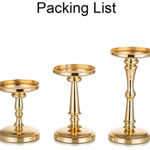 Bougeoir pilier en métal élégant plaqué or brillant pour l'événement à la maison et les piliers de bougie décoratifs de table de Noël - Product Image 5