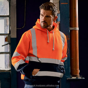 ยี่ห้อใหม่เสื้อผ้าความปลอดภัยในการทํางานผู้ชาย Hi Viz สูงสะท้อนแสงกันน้ําเสื้อแจ็คเก็ตหมวกเสื้อฤดูหนาว - Product Image 5