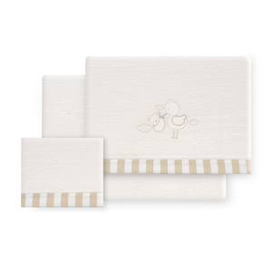 Lot de 3 draps en polaire corail pour poussette modèle Cigea-Oso, tissés avec motif décoratif, en tissu polaire - Product Image 1