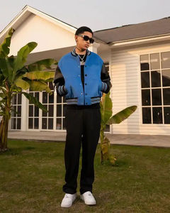 Customizable Men's High Street Baseball Varsity <b>Jackets</b> College Letterman Bomber Embroidered Chenille <b>Patches</b> Plus Size Casual - Product Image 5