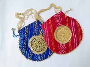 Gota ถุง potli, ถุงอินเดีย, ถุงของขวัญตกแต่ง, ถุงขึ้นบ้านใหม่, ของขวัญคืน, ของขวัญแต่งงาน, ของขวัญ nikha, กระเป๋าถือ - Product Image 2
