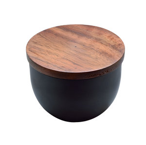 Wholesale Best Quality Custom Logo Black Metal Wax Candle <b>Jars</b> with Lids - Product Image 2