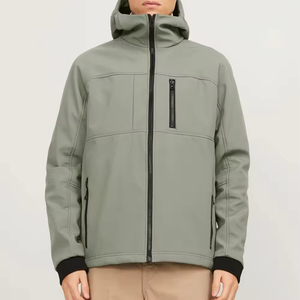 Premium Quality Breathable <b>Waterproof</b> <b>Warm</b> Wear Resistant Canvas Stand Collar Front Logo Softshell Bomber <b>Jacket</b> Men Outdoor - Product Image 2