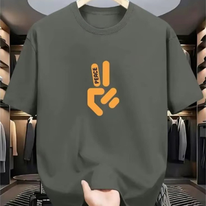 T-shirts surdimensionnés à la mode 100% coton coupe ample T-shirt hommes porter Style occidental mode tendance T-shirts accessoires en tissu - Product Image 1