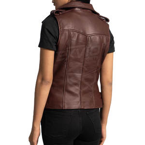 High Quality Hot Sale <b>Women</b> Leather <b>Vest</b> 2026 New Fashion <b>Women</b> Genuine Leather <b>Vest</b> For Casual Wear - Product Image 2