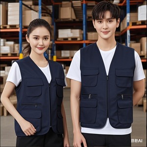 เสื้อกั๊กโพลีเอสเตอร์ระบายอากาศได้หลายกระเป๋าเสื้อกั๊กโพลีเอสเตอร์พร้อมพิมพ์โลโก้ส่วนตัว - Product Image 2