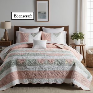 Luxury Printed Cotton Bed Quilt Set Cozy Warm All-Season Queen & <b>King</b> Size Water Resistant Organic <b>Bedspread</b> Coverlet - Product Image 2