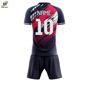Uniforme de football de conception personnalisée en gros de haute qualité, impression par sublimation, tissu 220g, nom d'équipe personnalisé, ensembles de vêtements de football - Product Image 5