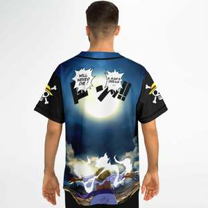 เสื้อเบสบอลลูฟี่พิมพ์ซับลิเมชันตามสั่งสไตล์กระดุมสำหรับใส่ในปากีสถาน - Product Image 4