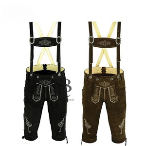 Pantalones de Cuero de Gamuza de Cabra Bávara con Diseño de Logotipo Personalizado de Alta Calidad, Estilo Urbano para Hombre, Pantalones Cortos de Cuero Bávaro Alemán - Product Image 5