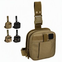 Bolsa Táctica Médica para Pierna, Bolsa Molle, Botiquín de Primeros Auxilios, Bolsa de Emergencia, Oxford Negro 18x8x33cm, Caza al Aire Libre