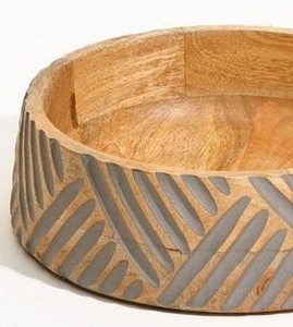 Large acacia <b>wood</b> serving bowl handmade for salad fruits bread centerpiece rustic farmhouse tableware eco friendly kitchen dish - Product Image 4