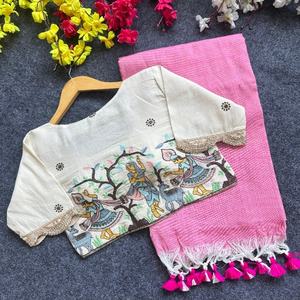 Fabricant et fournisseur de chemisiers et de saris en coton Khadi avec broderie de Surat à prix de gros - Product Image 1