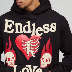 Vente en gros de sweats à capuche pour hommes 100% coton 2025 imprimé à manches longues, sweats à capuche pour hommes en coton mélangé imprimé surdimensionné - Product Image 6