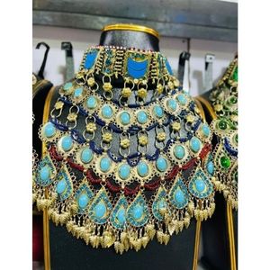 Parures de bijoux Kuchi vintage en turquoise faites à la main de luxe 2026, cadeaux d'anniversaire personnalisés en argent plaqué pour femmes - Product Image 4